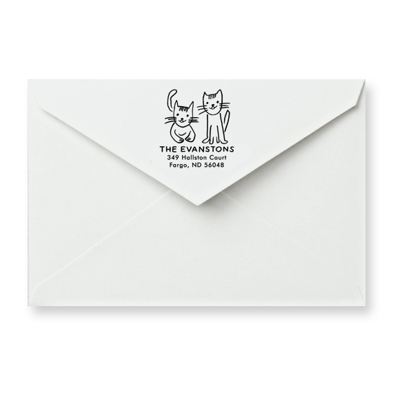 A1345 StampExpression - Cats Custom Return Address Stamp - Self Inking. Personalized  Rubber Stamp with Lines of Text (A3489)