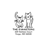 Two Cats Return Address Stamp