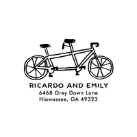 Tandem Bike Return Address Stamp